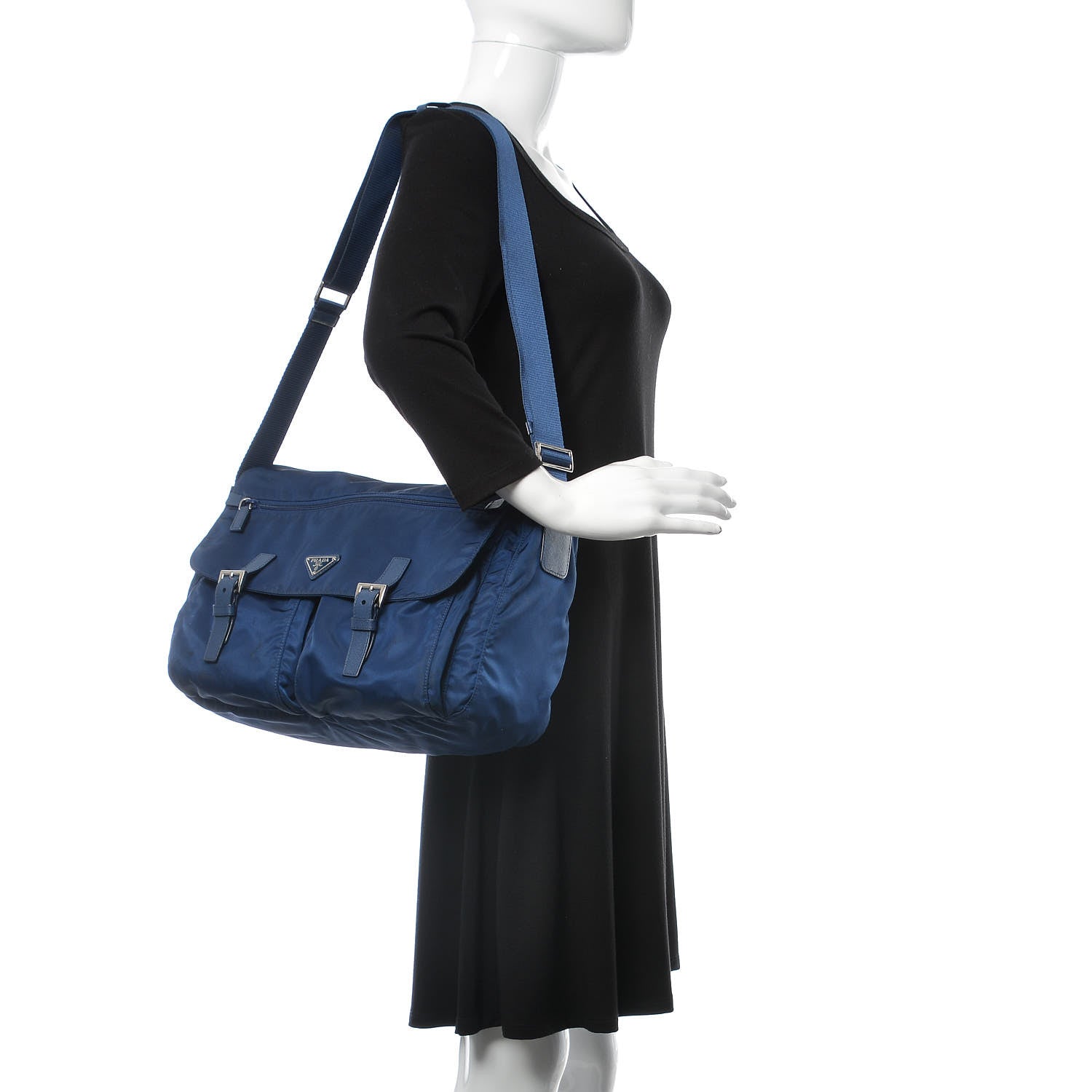 Prada Tessuto Nylon Messenger Bag Royal 2 of 20
