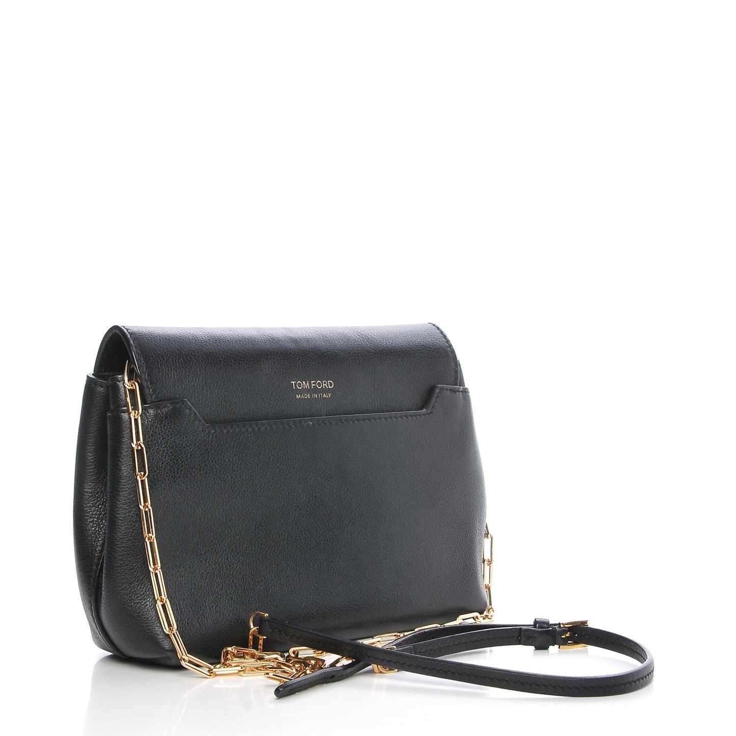 Calfskin Mini Leonica Padlock Satchel Bag Black