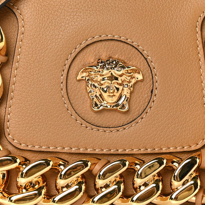 Versace Calfskin La Medusa Small Chain Hobo Bag Brown 7 of 10