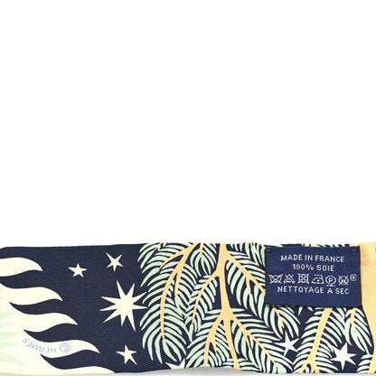 Hermes Silk Sous Le Charme D Orphee Twilly Bleu Black Jaune Soufre 3 of 3