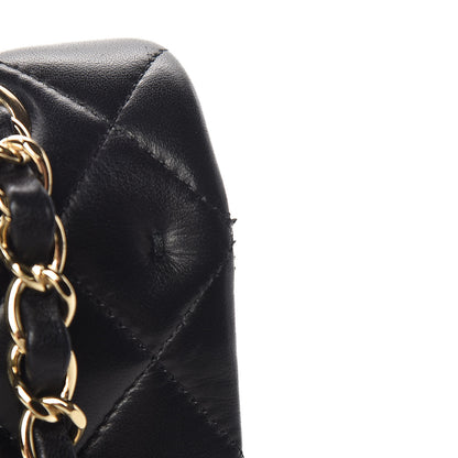 Chanel Lambskin Quilted Medium Double Flap Black 17 of 18