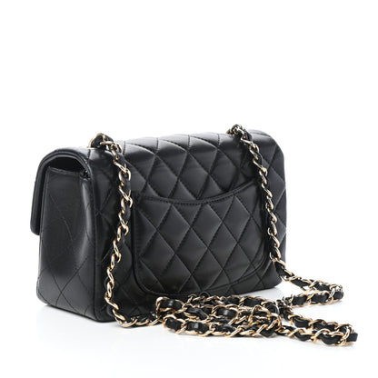 Chanel Lambskin Quilted Mini Rectangular Flap Black 3 of 10