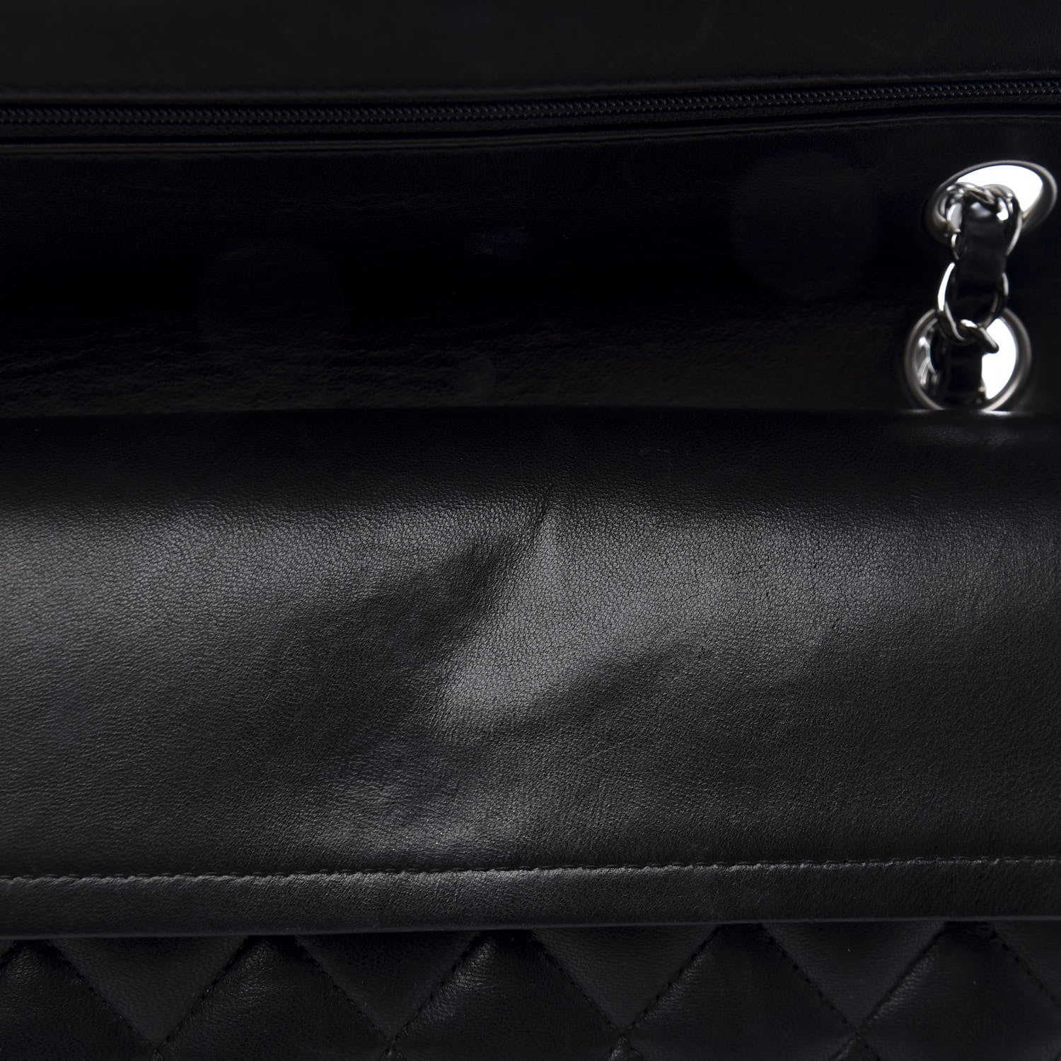 Chanel Lambskin Quilted Medium Double Flap Black 12 of 21