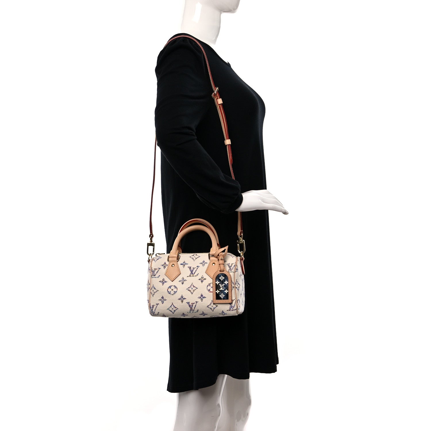 Louis Vuitton Monogram Jacquard Fabric Speedy Bandouliere 20 Multicolor Beige 2 of 8