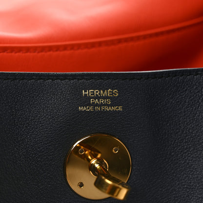 Hermes Swift Verso Lindy 26 Bleu Indigo Orange Poppy 6 of 9