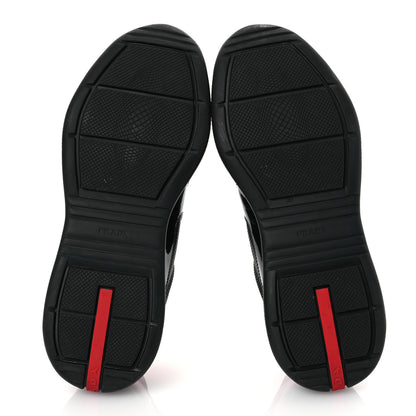 Prada Patent Mens America's Cup Patchwork Sneakers 8 Black Red 7 of 12