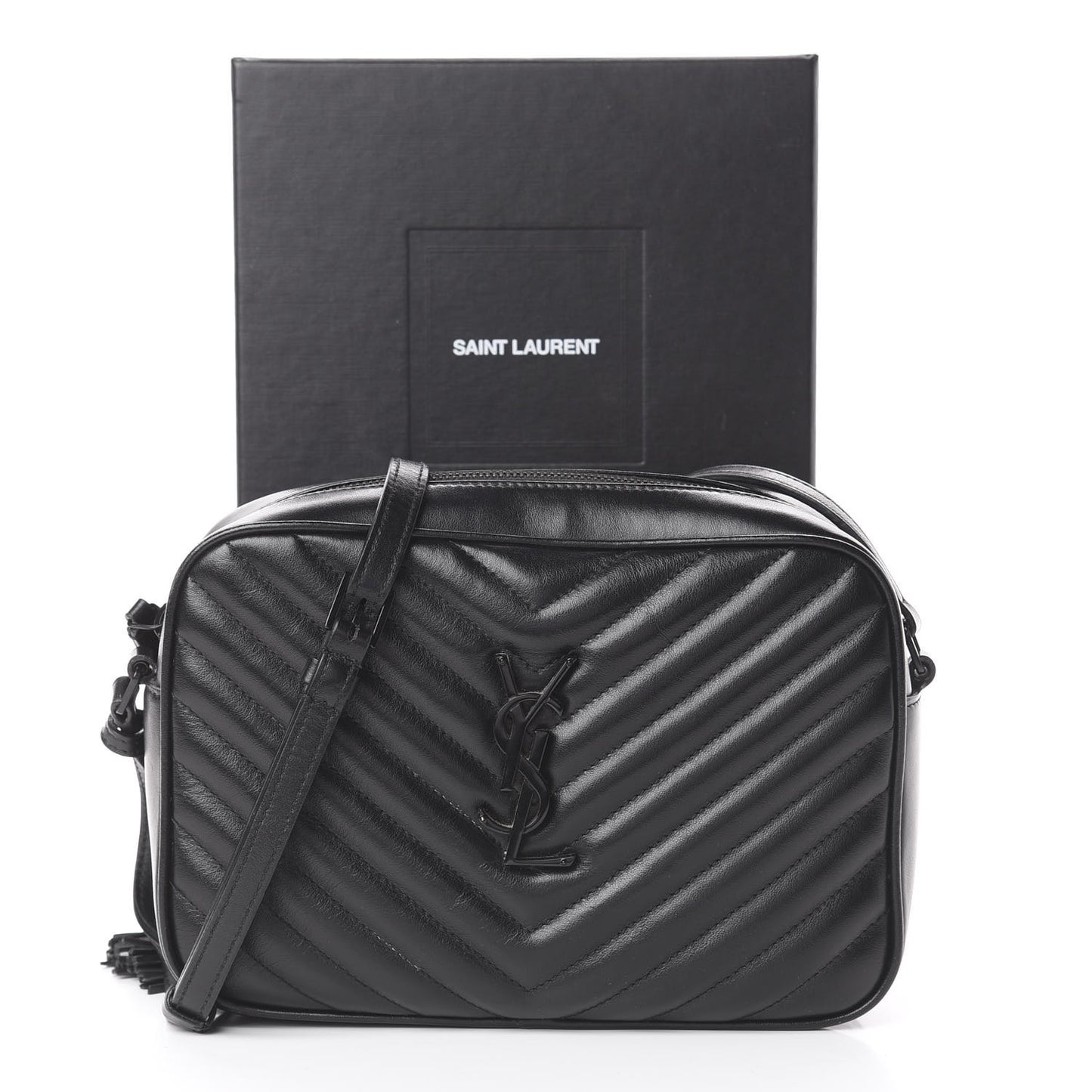 Calfskin Matelasse Monogram Lou Camera Bag Black