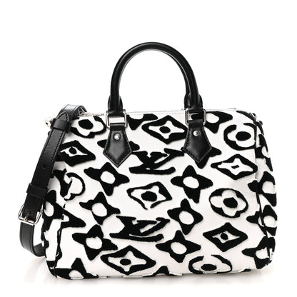 Louis Vuitton X UF Tufted Monogram Speedy Bandouliere 25 White Black 1 of 11