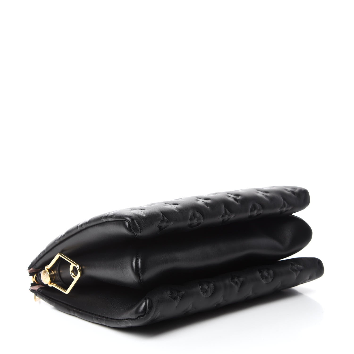 Louis Vuitton Lambskin Embossed Monogram Coussin PM Black 4 of 9