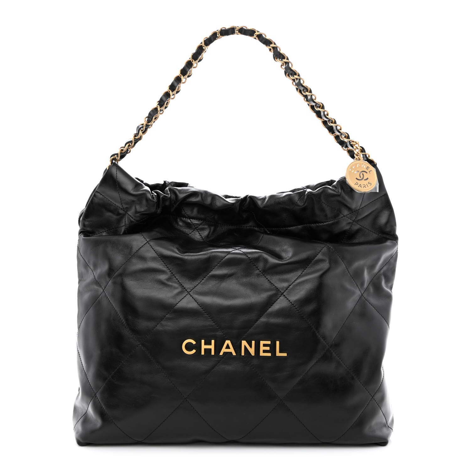 Chanel Shiny Calfskin Quilted Chanel 22 Black 3 of 12