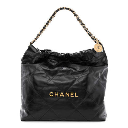 Chanel Shiny Calfskin Quilted Chanel 22 Black 3 of 12