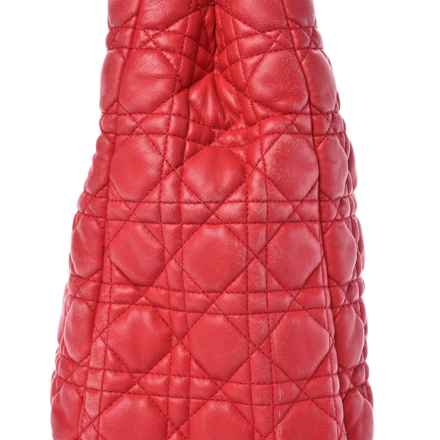 Christian Dior Lambskin Cannage Large Dior Soft Shopping Tote Coral 15 of 16