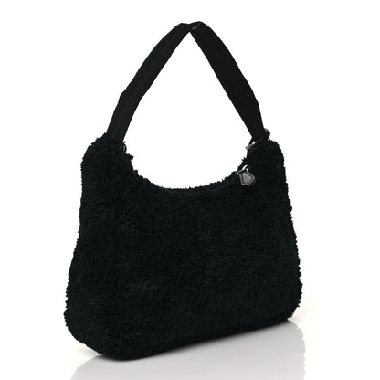 Prada Terry Cloth Mini Re-Edition 2000 Bag Black White 3 of 11
