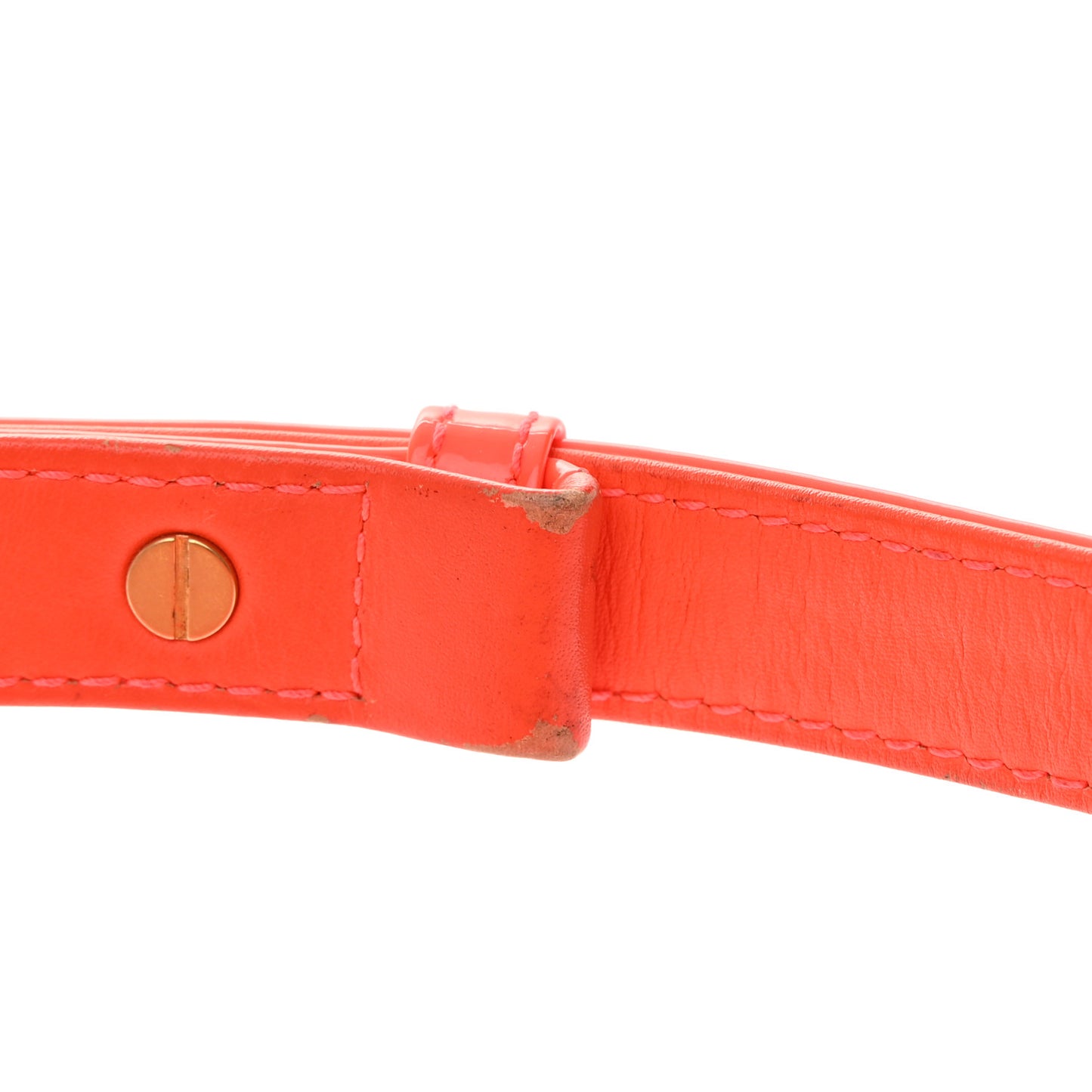Patent Calfskin Quilted Small Boy Flap Orange