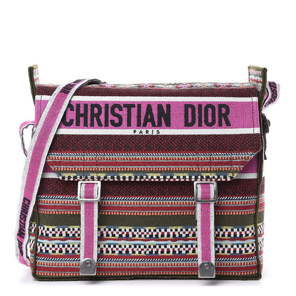 Christian Dior Canvas Embroidered Diorcamp Messenger Vert Multicolor 1 of 8