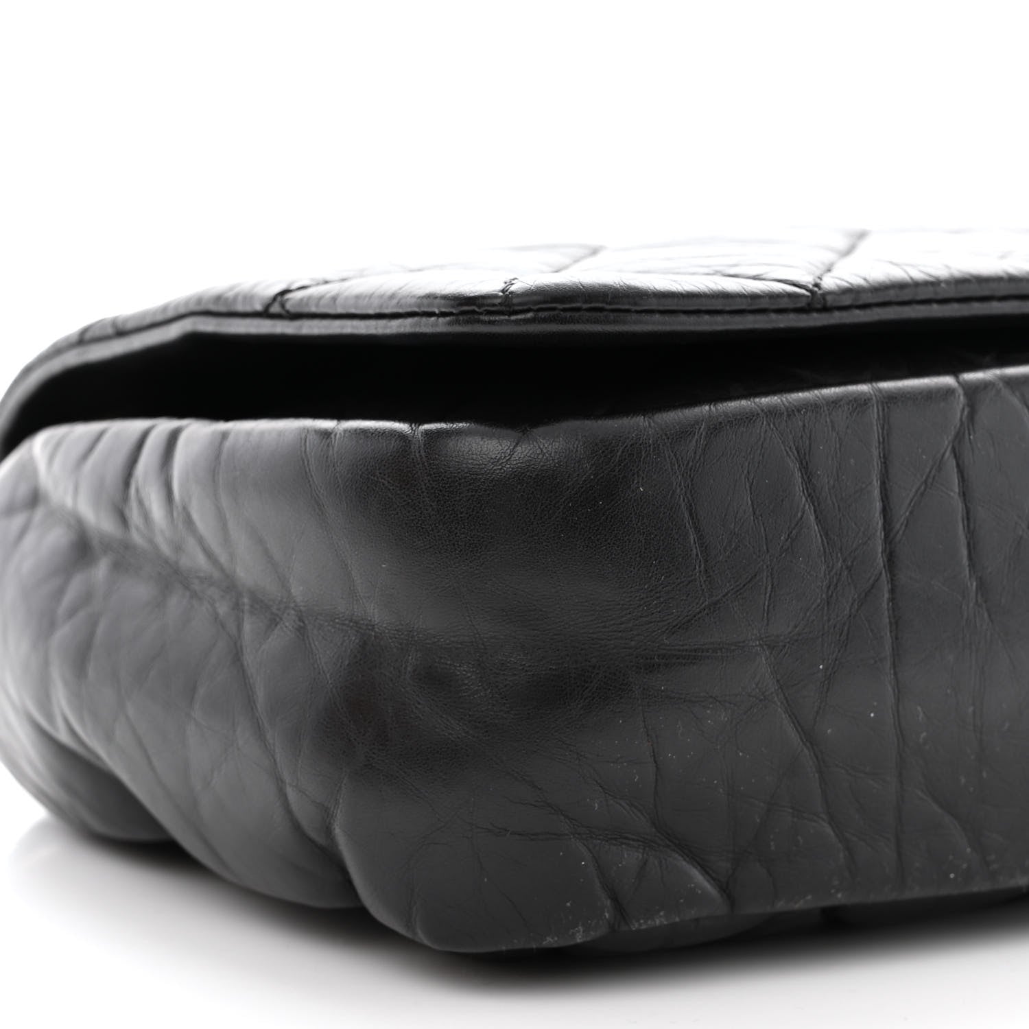 Chanel Aged Calfskin Quilted Medium Pondichery Flap Black 9 of 10