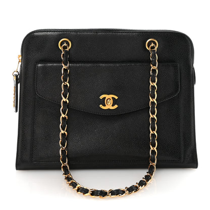 Chanel Caviar Flap Shoulder Bag Black 1 of 9