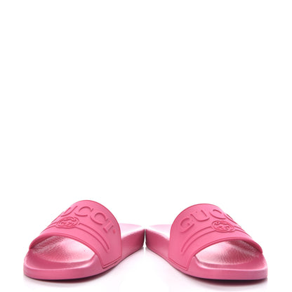 Gucci Rubber Womens Logo Slide Sandals 38 Fuchsia 5 of 11