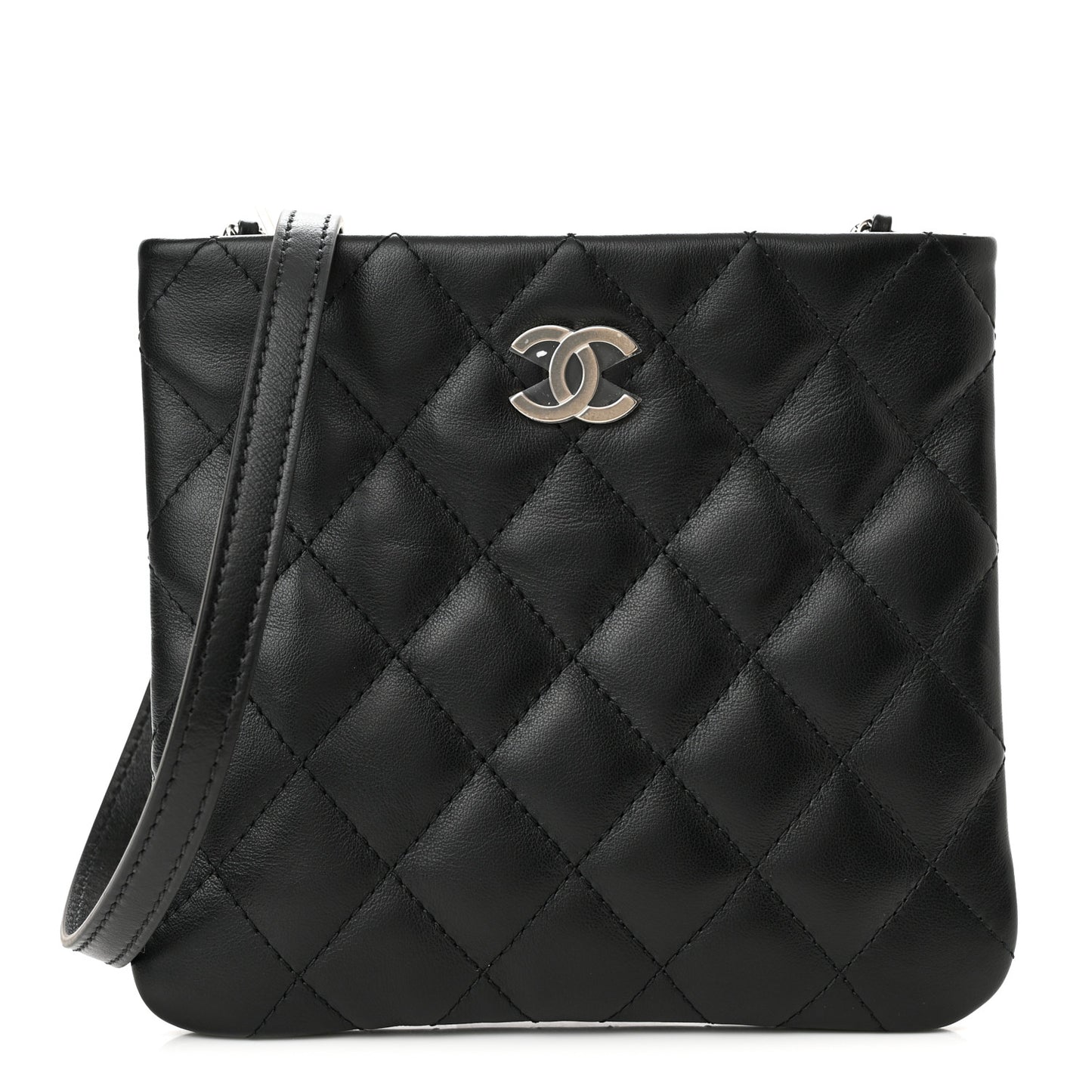 Lambskin Quilted Crossbody Bag Black