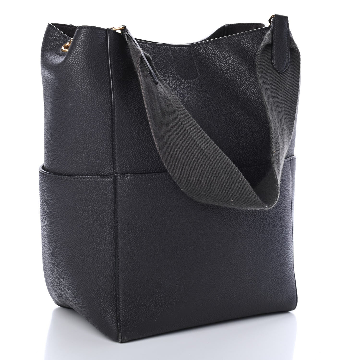 Celine Soft Grained Calfskin Sangle Bucket Bag Grey 2 of 4