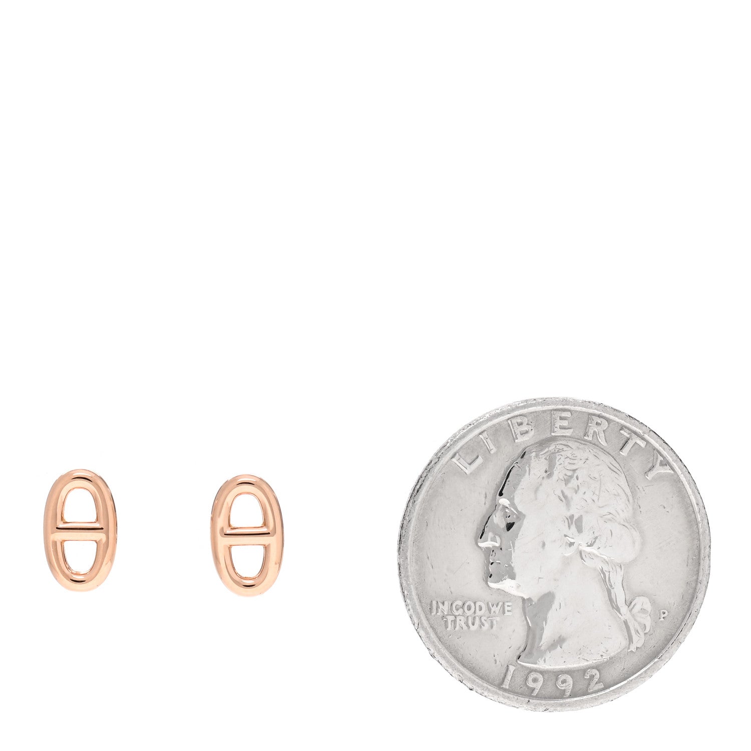 Hermes 18K Rose Gold TPM Farandole Stud Earrings 2 of 4