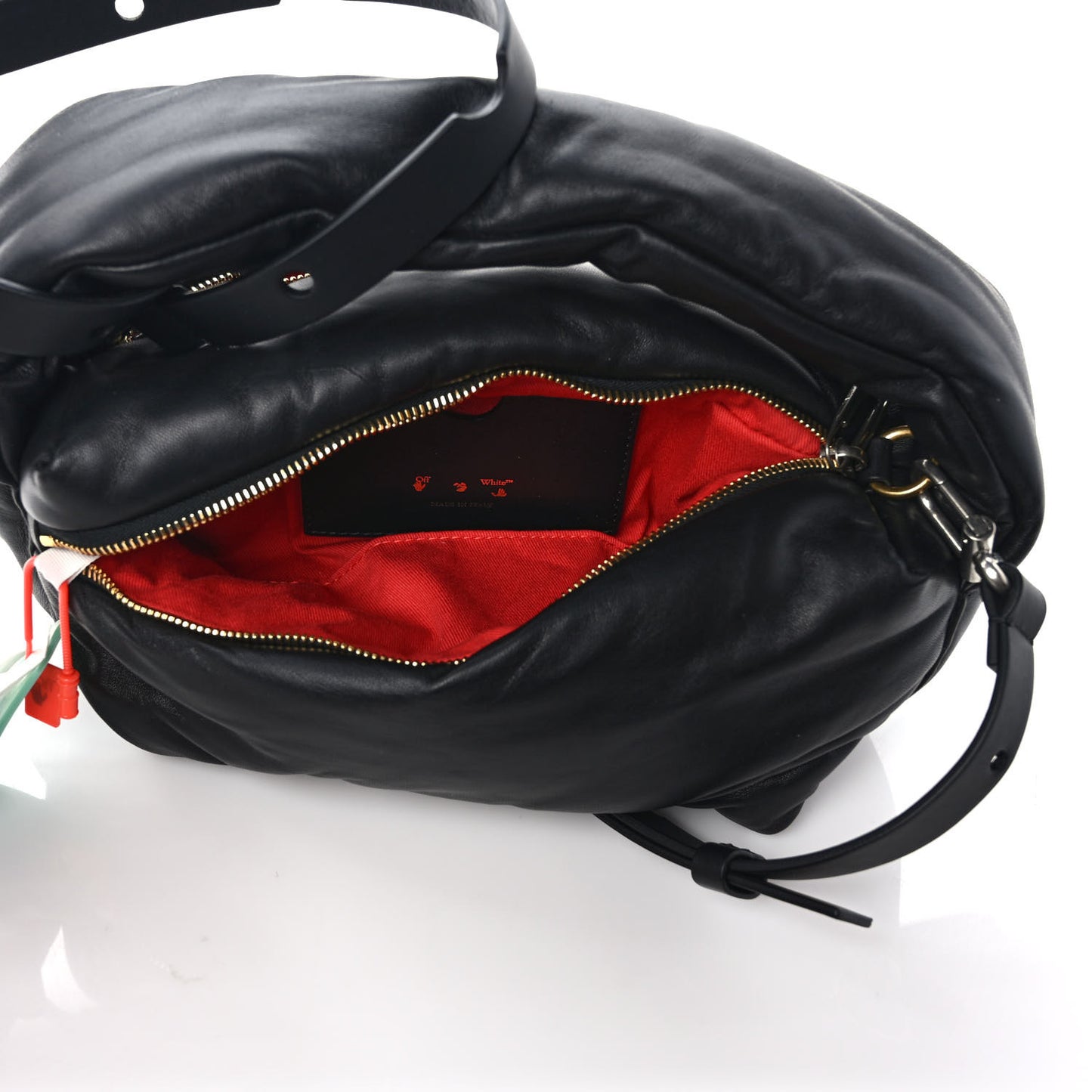 Calfskin Puffy Pump Pouch Crossbody Bag Black