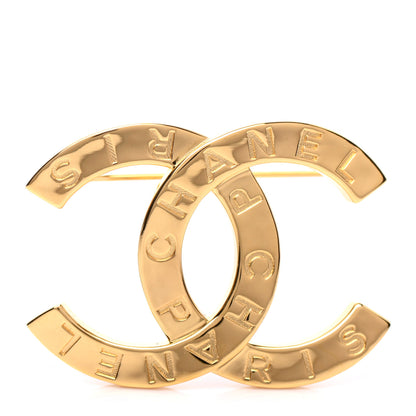 Chanel Metal Paris Button CC Large Brooch Gold 1 of 4