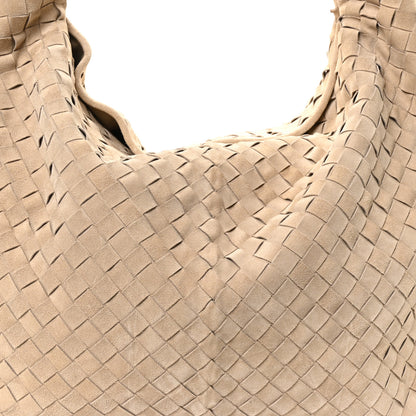 Bottega Veneta Suede Intrecciato Large Hop Ecru 7 of 9