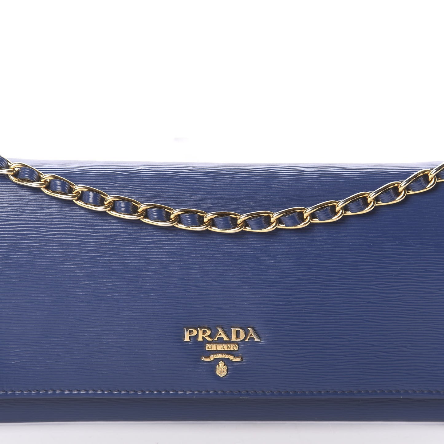 Saffiano Metal Oro Chain Wallet Bleuette