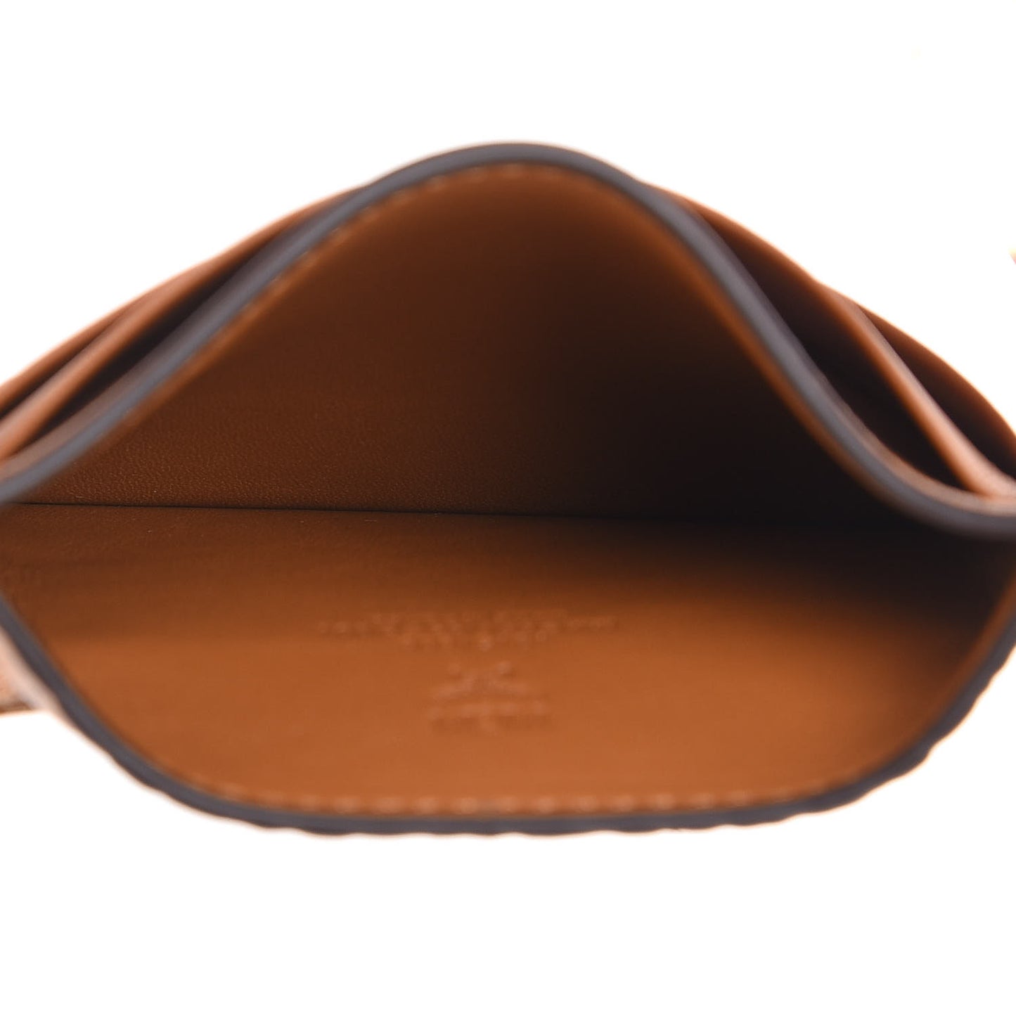 Visetos Money Clip Card Case Cognac