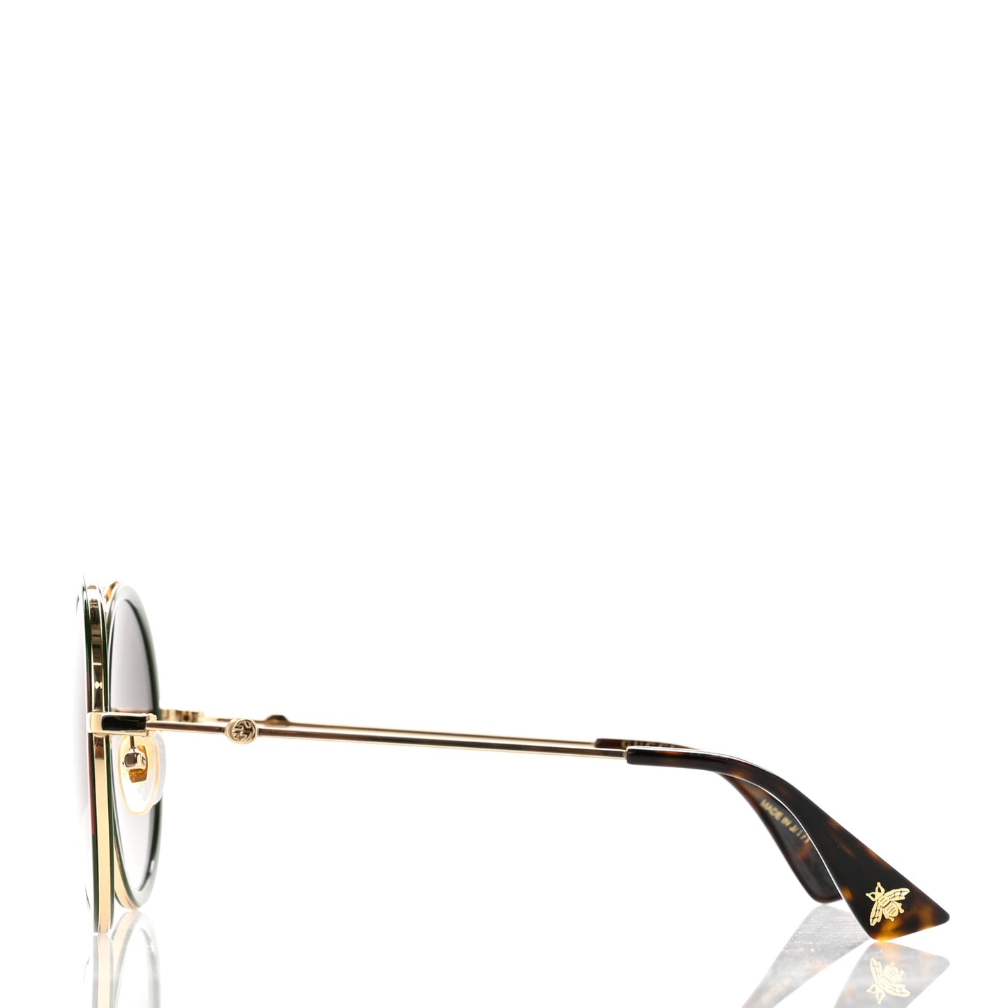 Metal Round Frame Sunglasses GG0061S Green Red