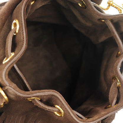 Saint Laurent Suede Calfskin Small Emmanuelle Fringe Bucket Bag Brown 5 of 7