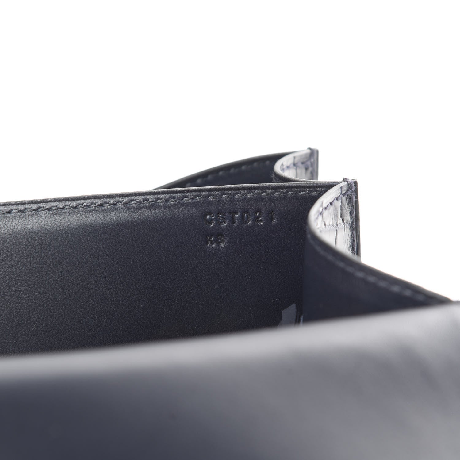 Hermes Shiny Porosus Crocodile Constance 24 Bleu Marine 7 of 11