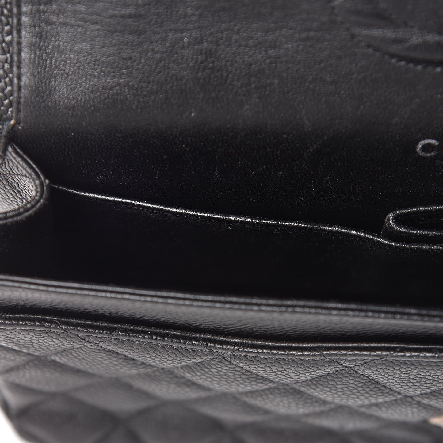 Caviar Quilted Medium Double Flap Black