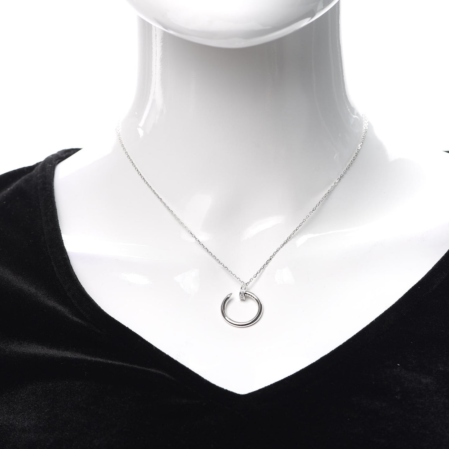 18K White Gold Diamond Juste Un Clou Necklace