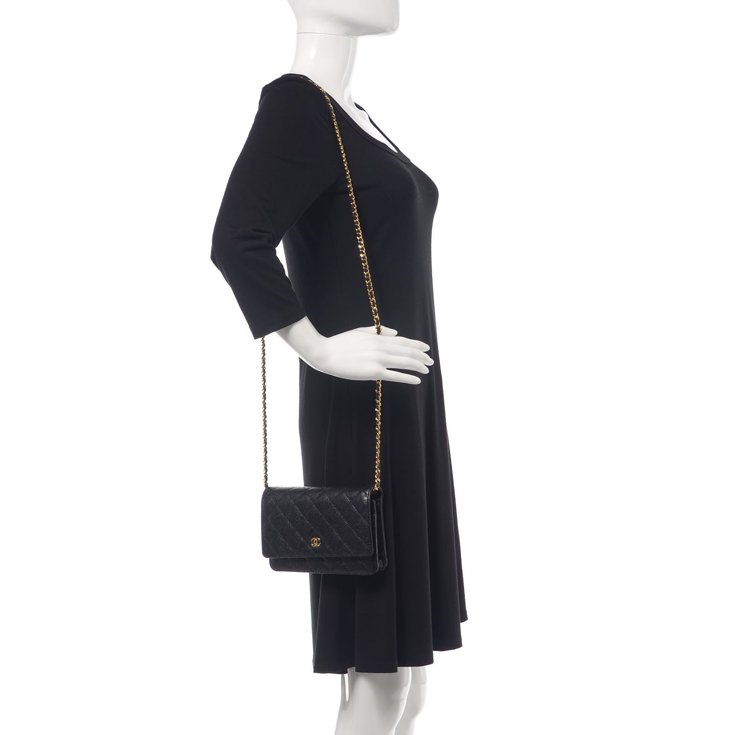Chanel Caviar Quilted Wallet On Chain WOC Black 2 of 9
