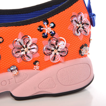 Christian Dior Technical Canvas Embellished Dior Fusion Sneakers 37 Orange Fluo 8 of 9