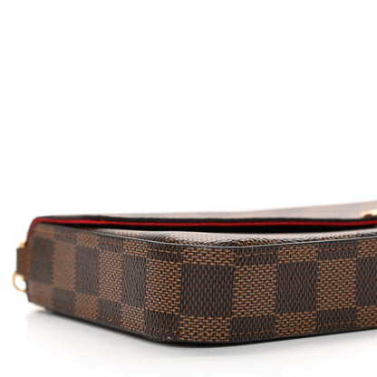 Louis Vuitton Damier Ebene Pochette Felicie Chain Wallet 10 of 12