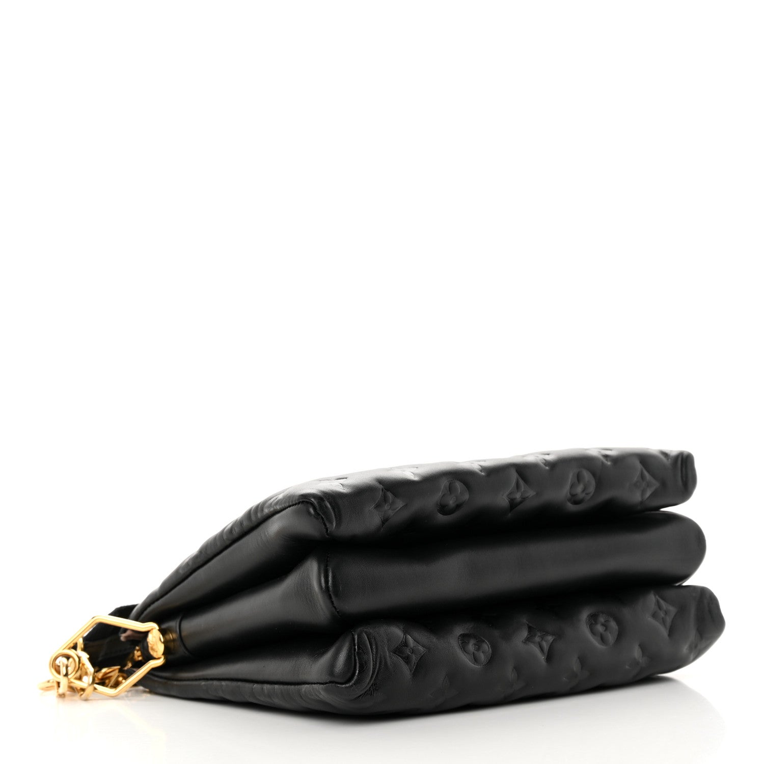 Louis Vuitton Lambskin Embossed Monogram Coussin PM Black 4 of 15