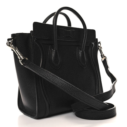 Celine Drummed Calfskin Nano Luggage Black 3 of 11