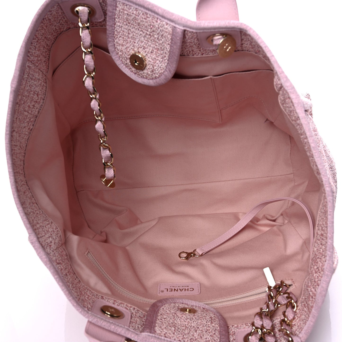 Lurex Boucle Deauville Medium Tote Pink