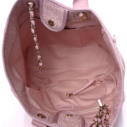 Chanel Lurex Boucle Deauville Medium Tote Pink 5 of 7