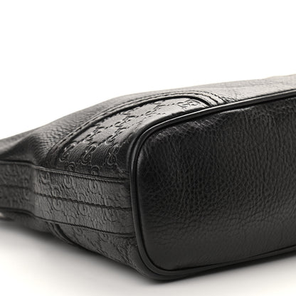 Gucci Pebbled Calfskin Guccissima Trim Medium Signoria Hobo Black 9 of 13