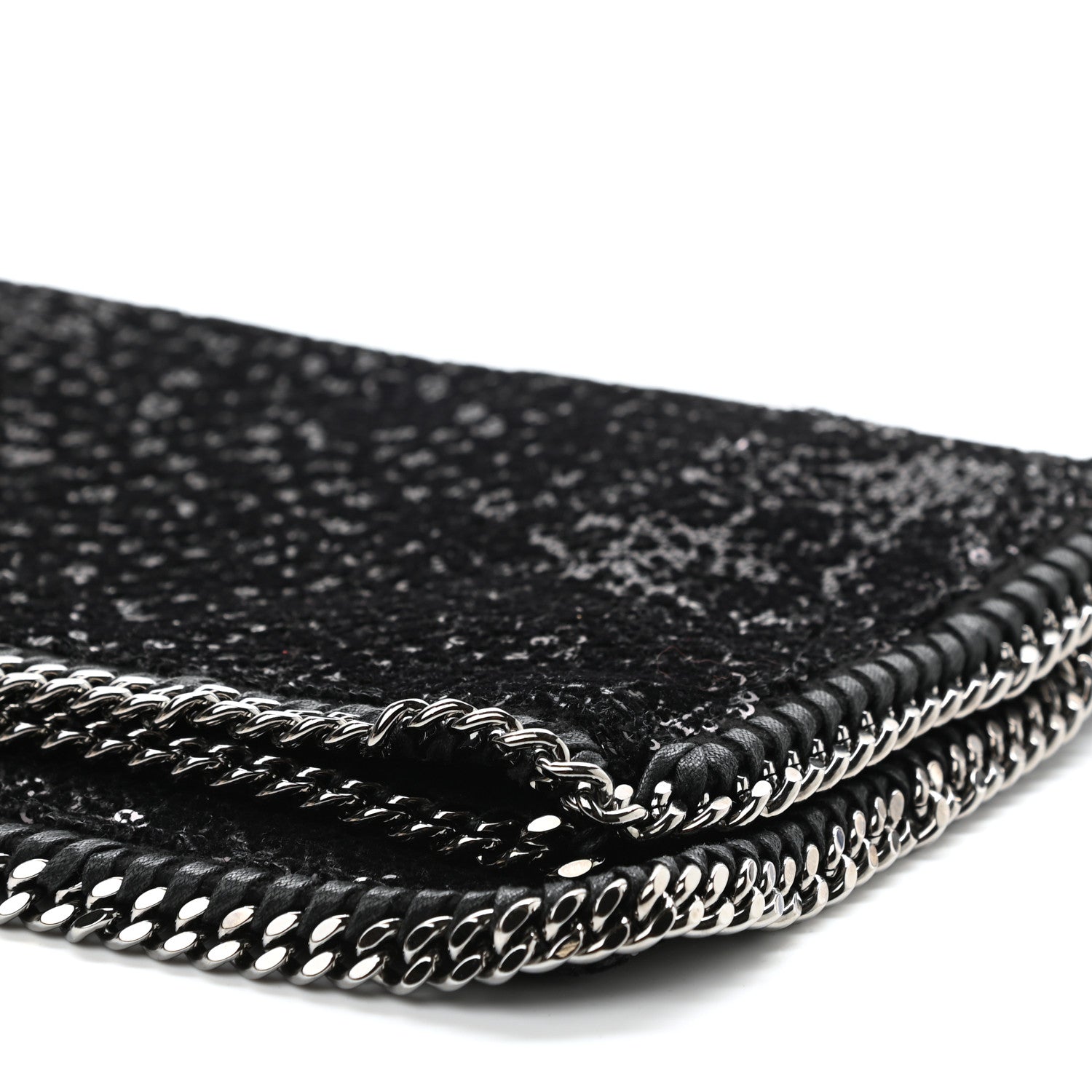 Stella McCartney Sequin Falabella Fold Over Clutch Black 12 of 12