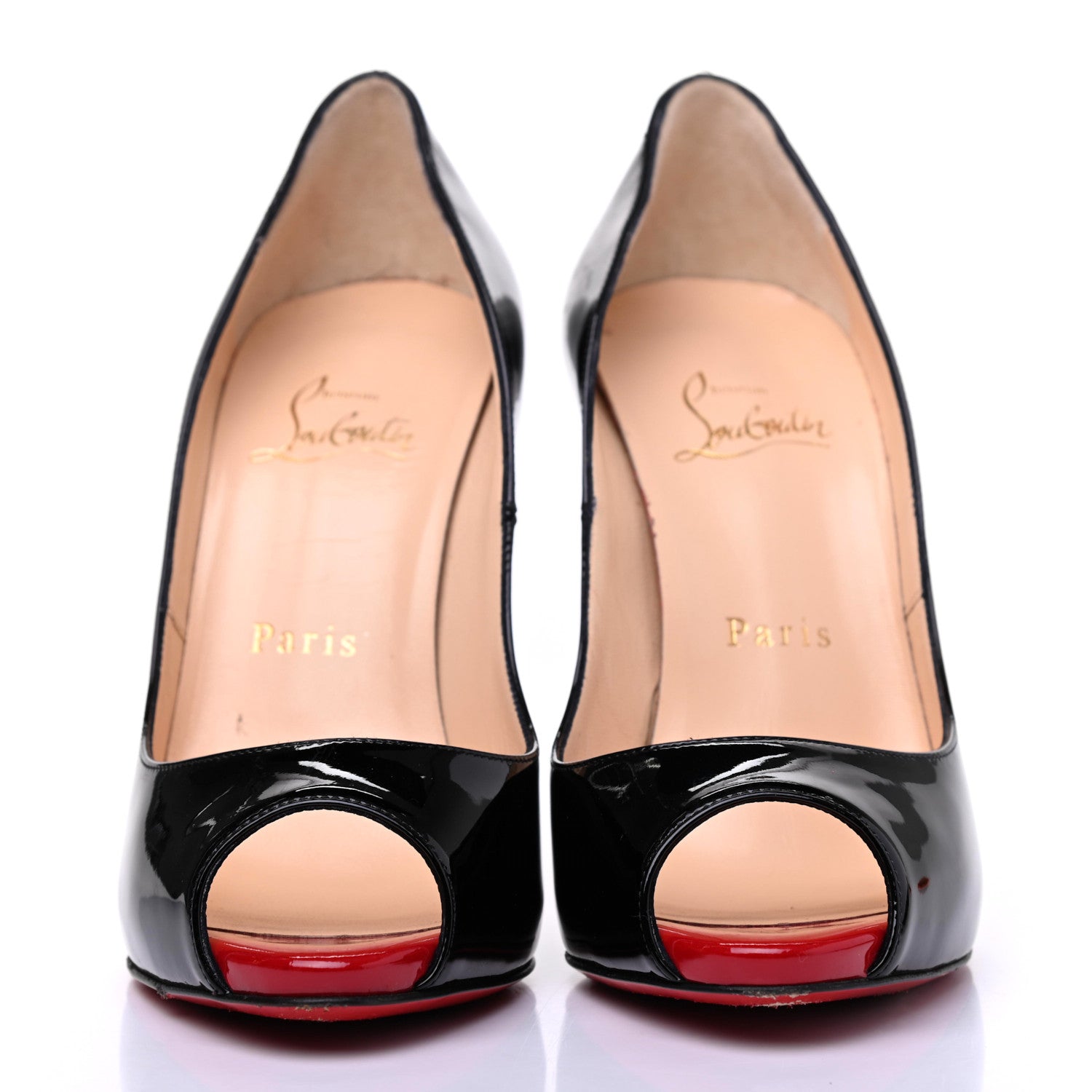 Christian Louboutin Patent Maryl 120 Pumps 36 Black Red 2 of 15