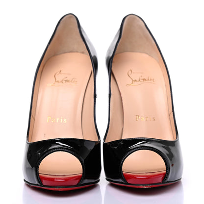 Christian Louboutin Patent Maryl 120 Pumps 36 Black Red 2 of 15