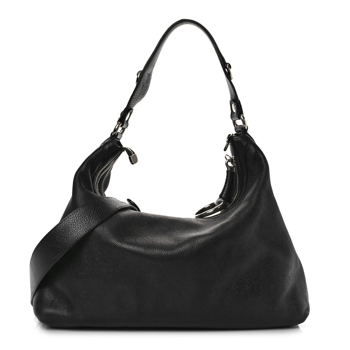 Calfskin Icon Bit Medium Hobo Black