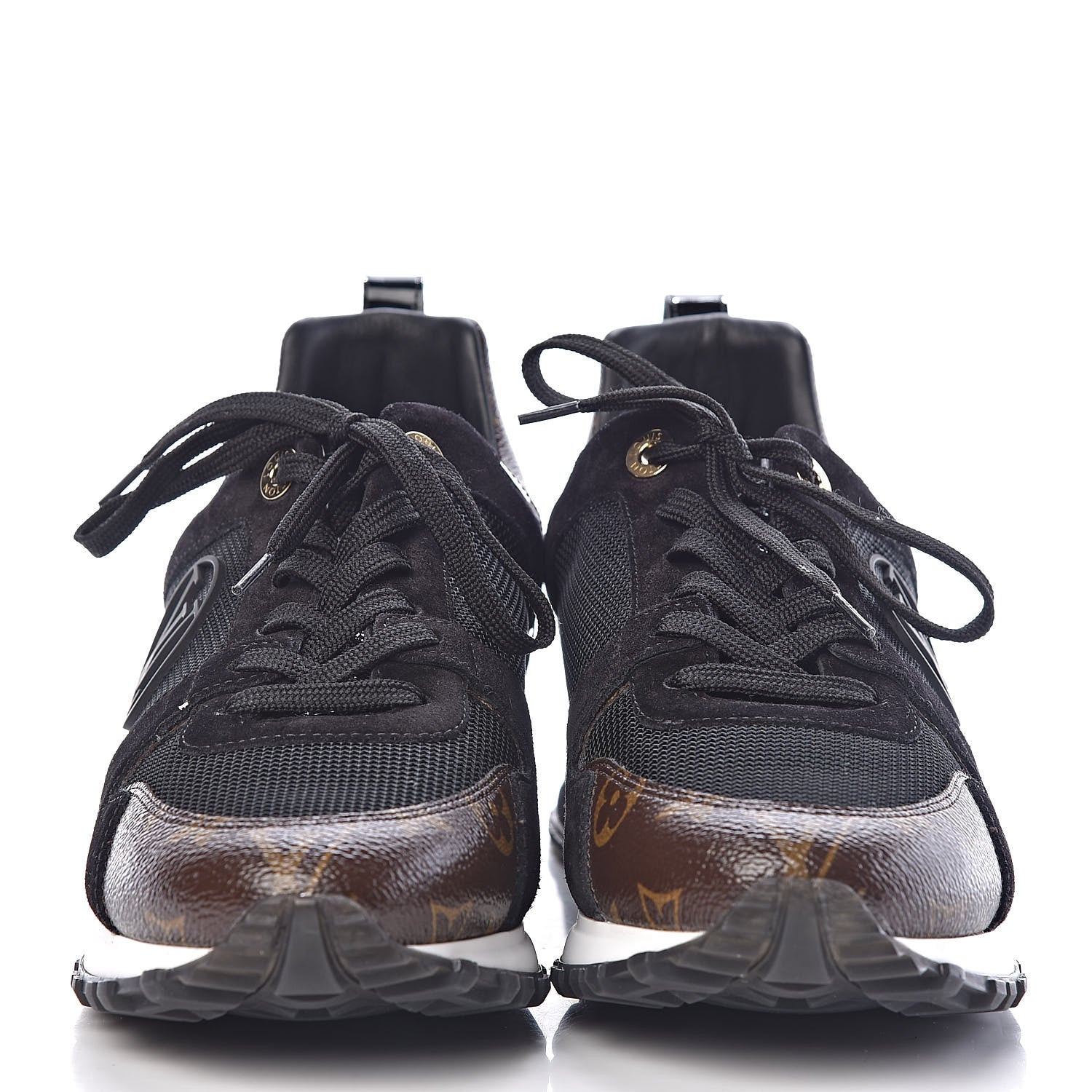 Louis Vuitton Suede Monogram Run Away Sneakers 39 Black 2 of 8