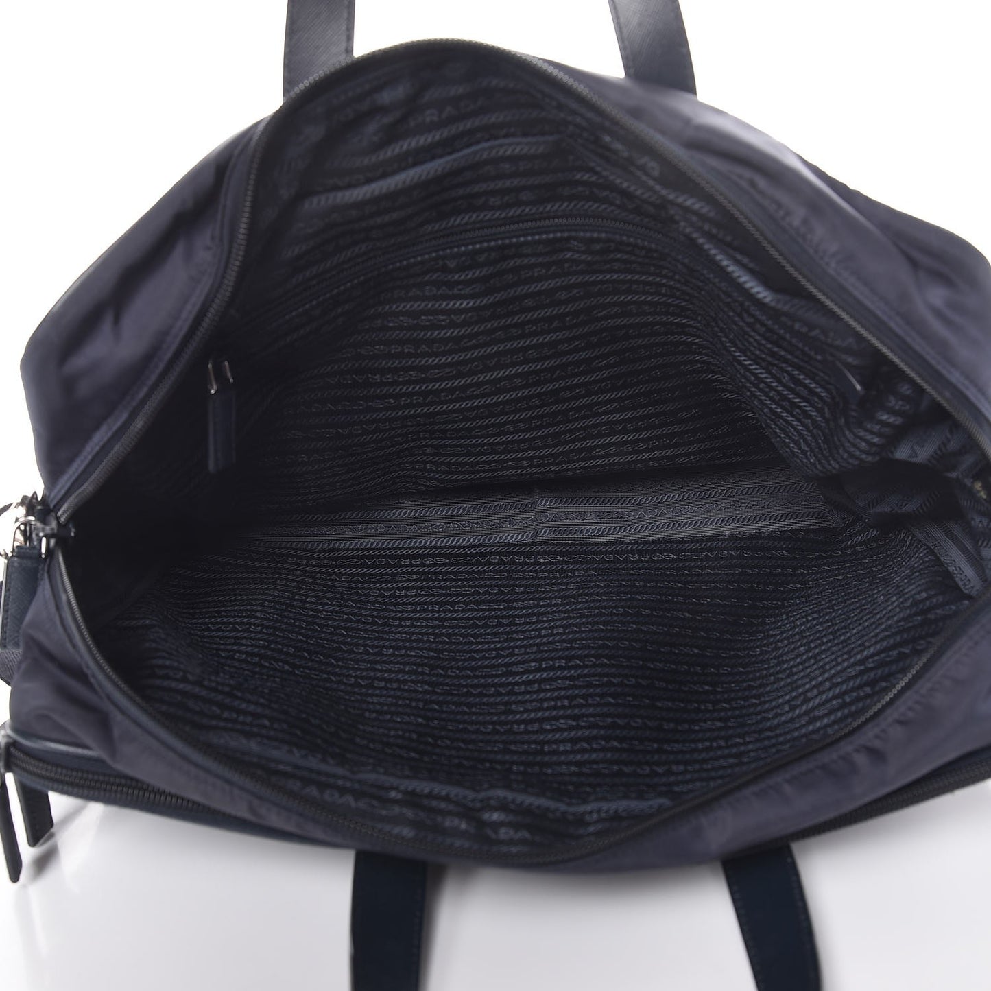 Tessuto Nylon Saffiano Travel Briefcase Blue