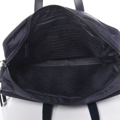 Prada Tessuto Nylon Saffiano Travel Briefcase Blue 5 of 12